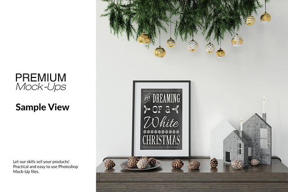 Christmas Frames & Wall Set in Print Mockups - product preview 4
