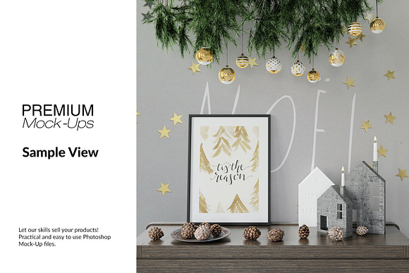 Christmas Frames & Wall Set in Print Mockups - product preview 5