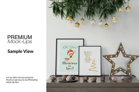 Christmas Frames & Wall Set in Print Mockups - product preview 7