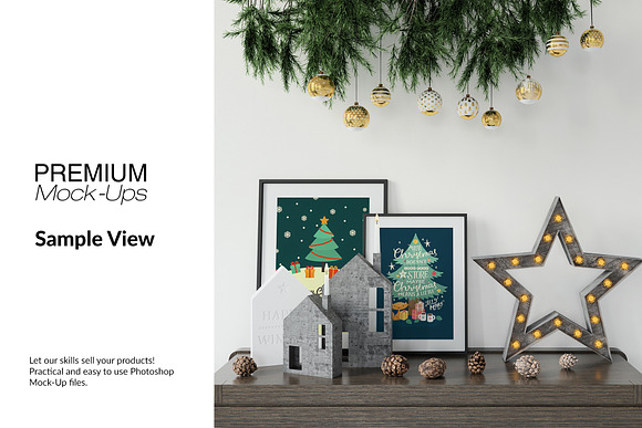 Christmas Frames & Wall Set in Print Mockups - product preview 8