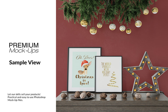 Christmas Frames & Wall Set in Print Mockups - product preview 9