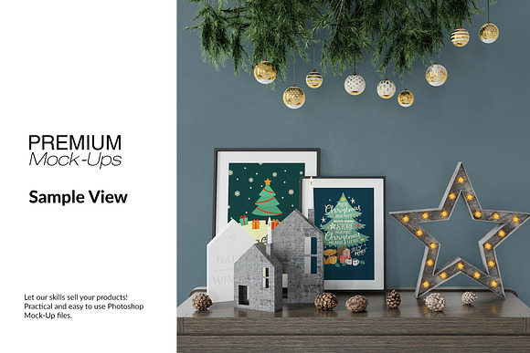 Christmas Frames & Wall Set in Print Mockups - product preview 10