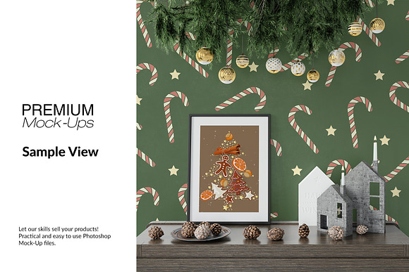 Christmas Frames & Wall Set in Print Mockups - product preview 11