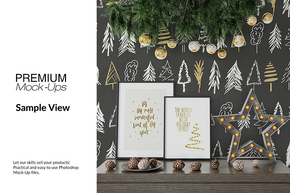 Christmas Frames & Wall Set in Print Mockups - product preview 12