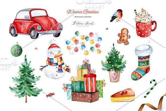 Holiday Happiness.Christmas set. in Objects - product preview 4