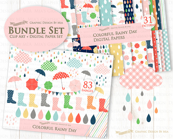 Rain, Colorful Rainy Day in Illustrations - product preview 1