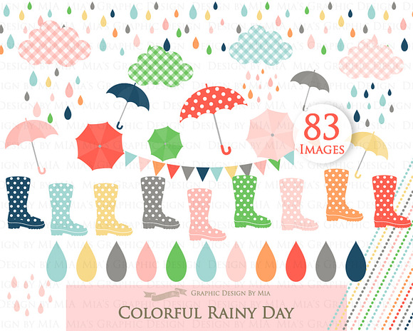Rain, Colorful Rainy Day in Illustrations - product preview 2