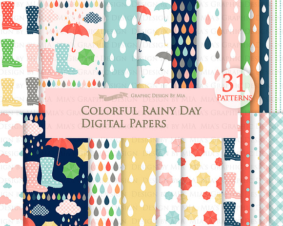 Rain, Colorful Rainy Day in Illustrations - product preview 5