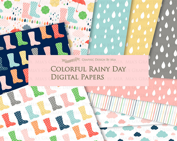 Rain, Colorful Rainy Day in Illustrations - product preview 6