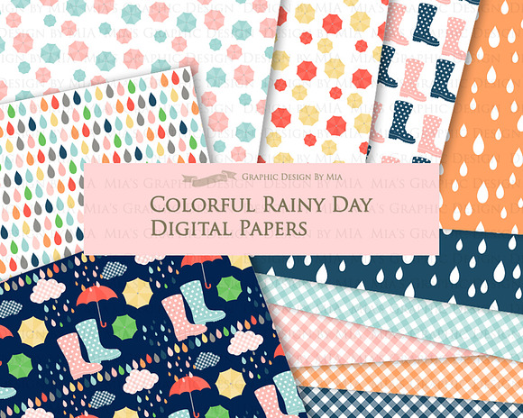 Rain, Colorful Rainy Day in Illustrations - product preview 8