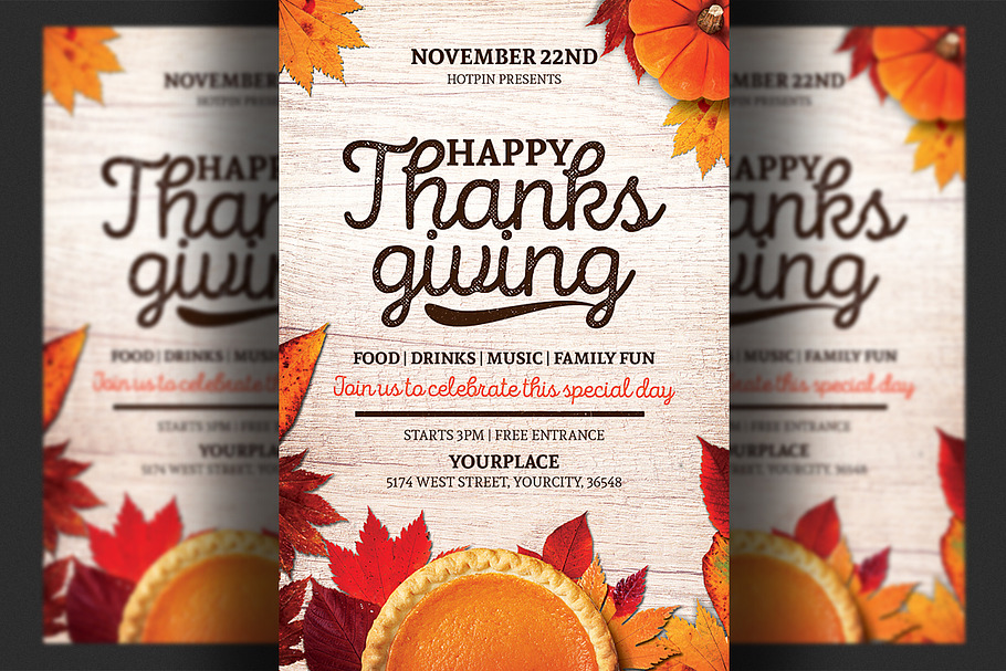 Thanksgiving Flyer Template in Flyer Templates - product preview 8