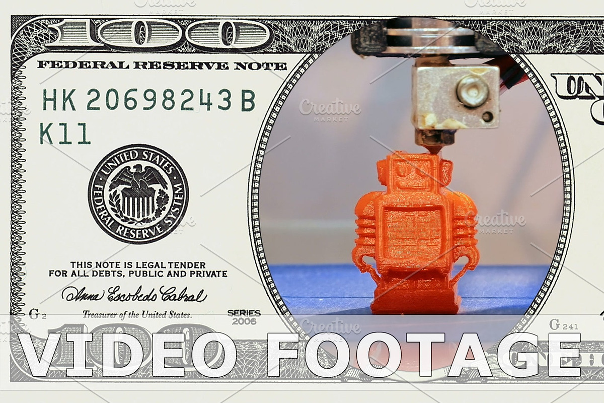 3D printer in frame of 100 dollar in Graphics - product preview 8