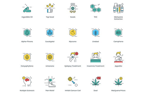 84 Marijuana & Weed Icons in Flat Icons - product preview 1