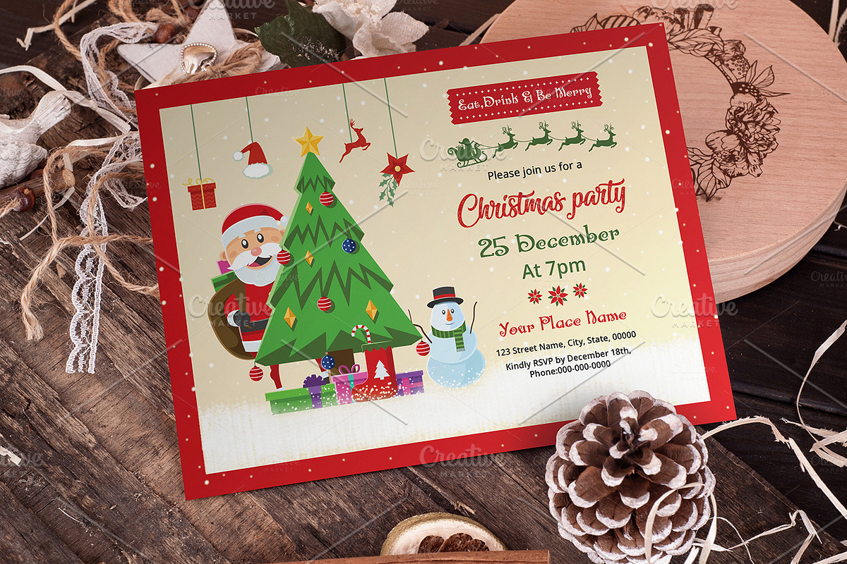 Christmas Party Invitation V899 in Flyer Templates - product preview 8
