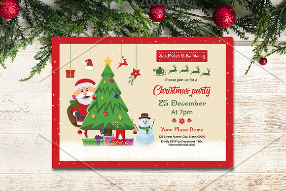 Christmas Party Invitation V899 in Flyer Templates - product preview 2