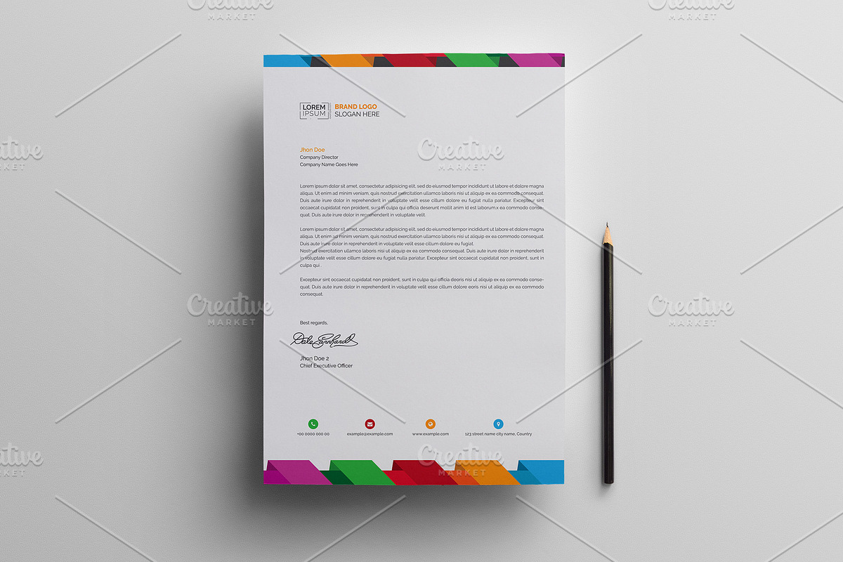 Multicolored Letterhead in Stationery Templates - product preview 8