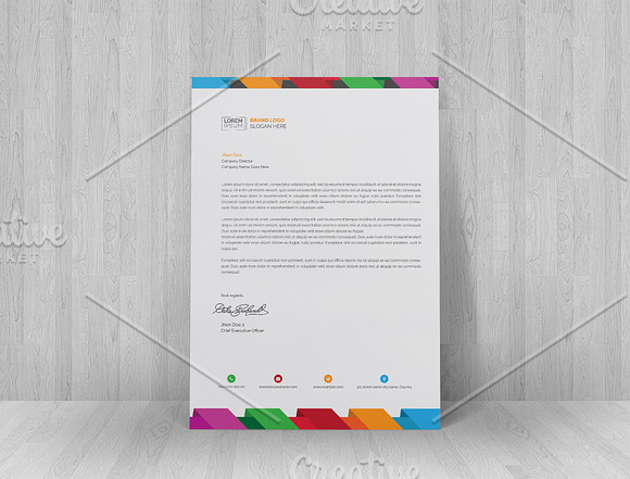 Multicolored Letterhead in Stationery Templates - product preview 1