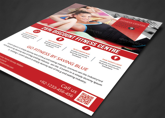 Fitness Flyer - Gym Flyer Print Temp in Flyer Templates - product preview 1
