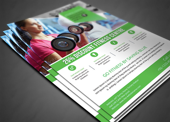 Fitness Flyer - Gym Flyer Print Temp in Flyer Templates - product preview 2
