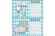 Oktoberfest Posters Set Keg of Beer
