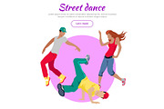 Street Dance Concept Flat Style