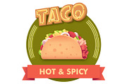 Vector taco illustration or label