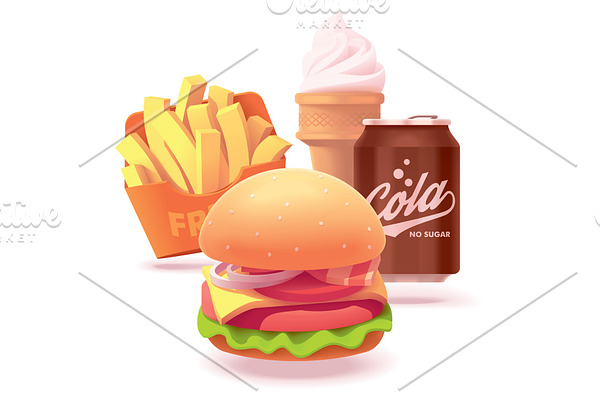 Vector burger set illustration
