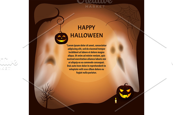 Happy Halloween Poster with Text