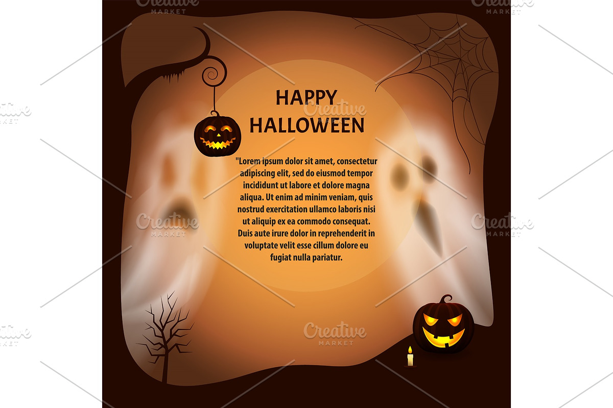 Happy Halloween Poster with Text in Illustrations - product preview 8