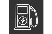Electric charging station chalk icon