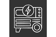 Portable power generator chalk icon