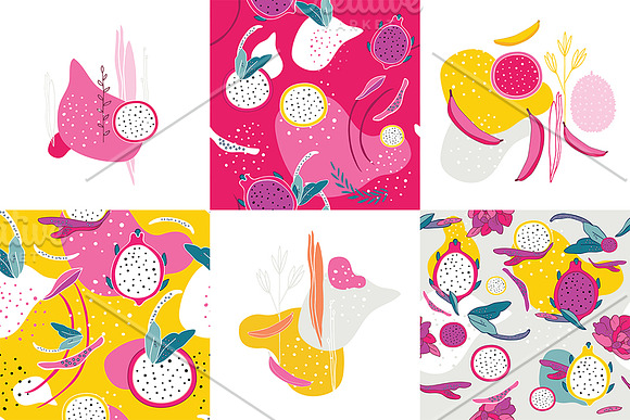 19 Fruit seamless pattern banner set in Illustrations - product preview 1