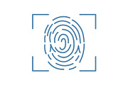 Fingerprint scanning color icon