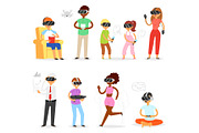 Virtual reality vector people in vr