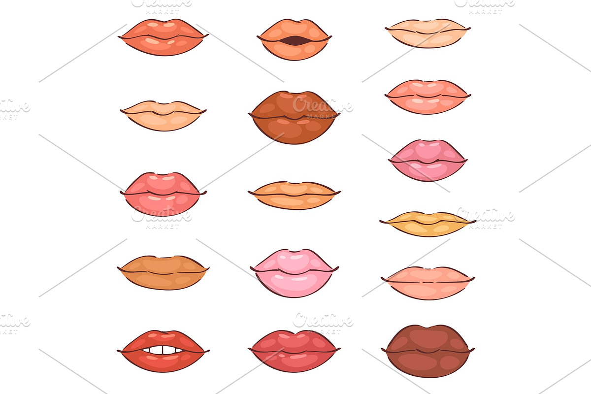 Lip kiss vector cartoon smile and in Illustrations - product preview 8
