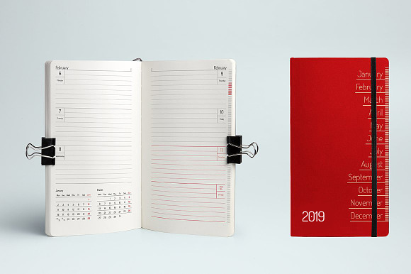 Pocket planner 2019 in Stationery Templates - product preview 2