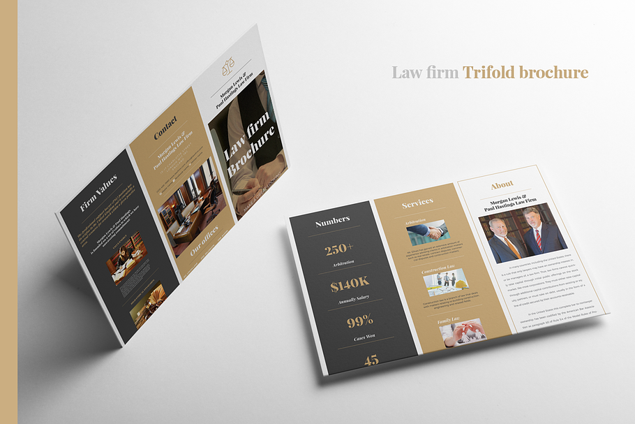 Law Firm Trifold brochure in Brochure Templates - product preview 8