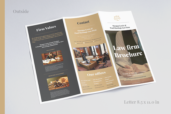 Law Firm Trifold brochure in Brochure Templates - product preview 2