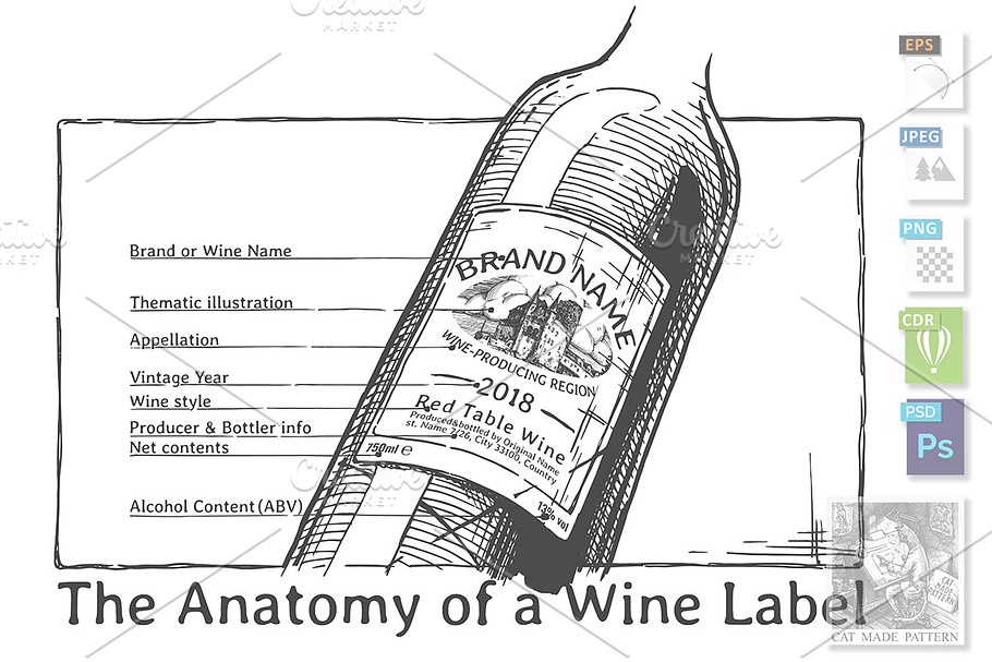 Wine Label Anatomy  in Illustrations - product preview 8