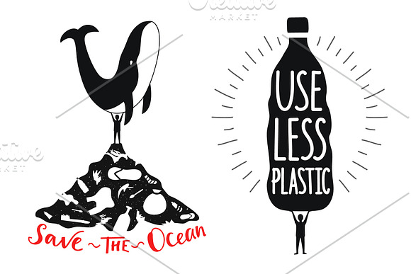 Save the ocean ecology set in Illustrations - product preview 2