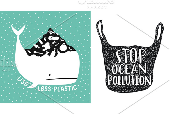 Save the ocean ecology set in Illustrations - product preview 3