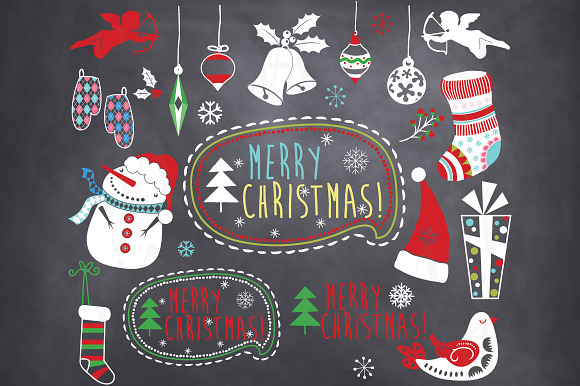 Chalkboard Christmas Ornaments in Illustrations - product preview 1