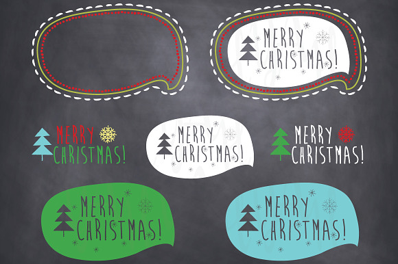 Chalkboard Christmas Ornaments in Illustrations - product preview 2