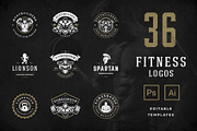 Retro Fitness & Gym Logos Set