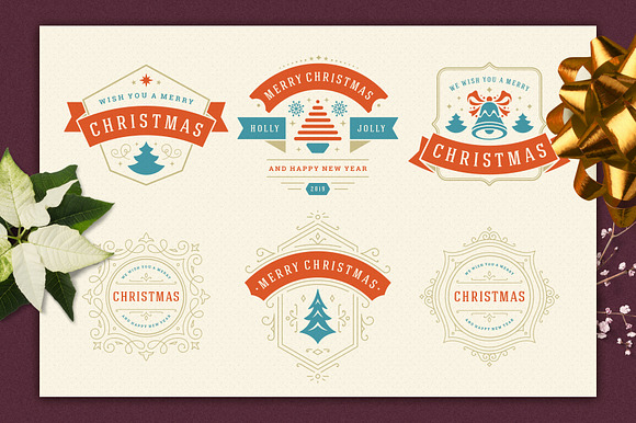 Christmas Retro Design Bundle in Illustrations - product preview 4