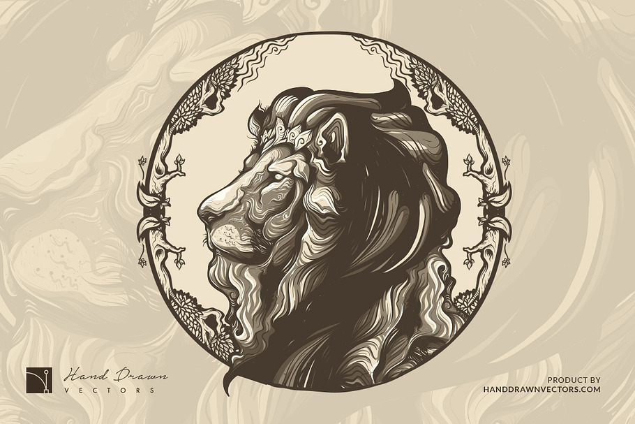 Lion Head Illustration Mascot logo