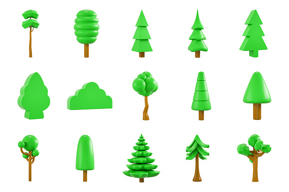 Low Poly Tree Pack in Objects - product preview 1