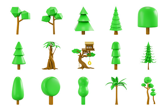 Low Poly Tree Pack in Objects - product preview 2