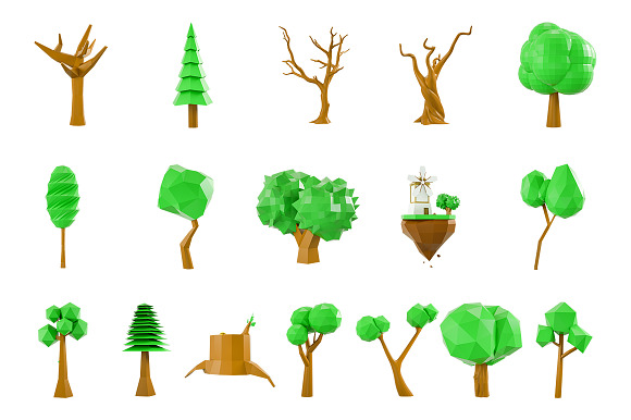 Low Poly Tree Pack in Objects - product preview 3