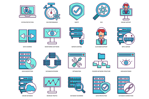 100 Web Hosting Icons in Server Icons - product preview 5